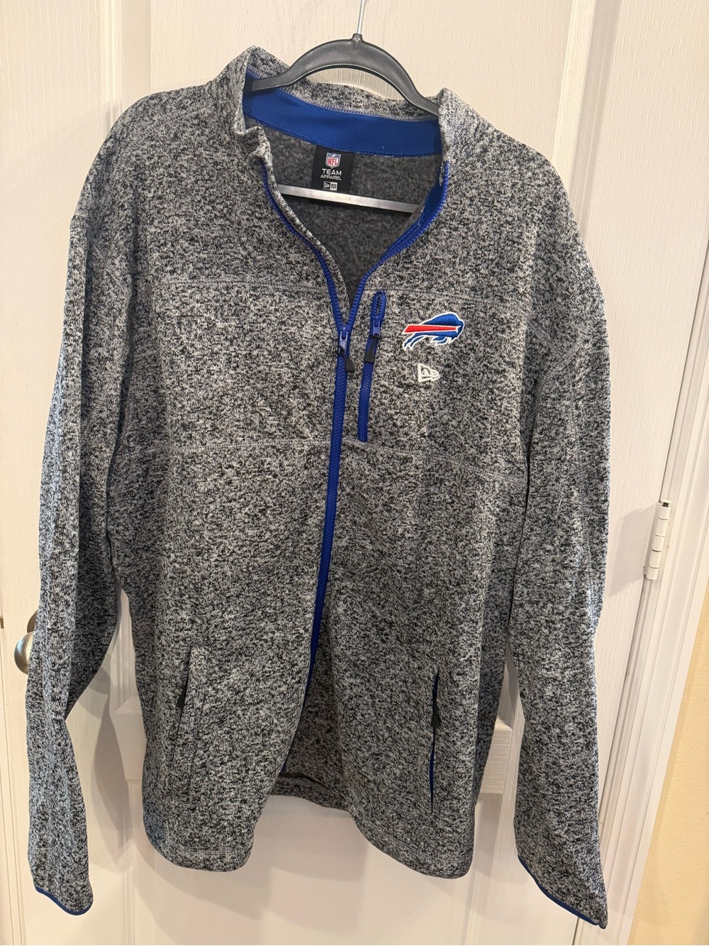 NFL Grey Heather Quarter-Zip Sweater with Blue Trim